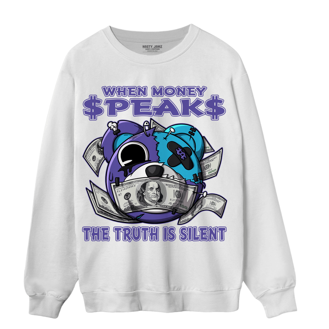 Aqua 6s Sweatshirt Match When Money Speaks Ber - NastyJamz