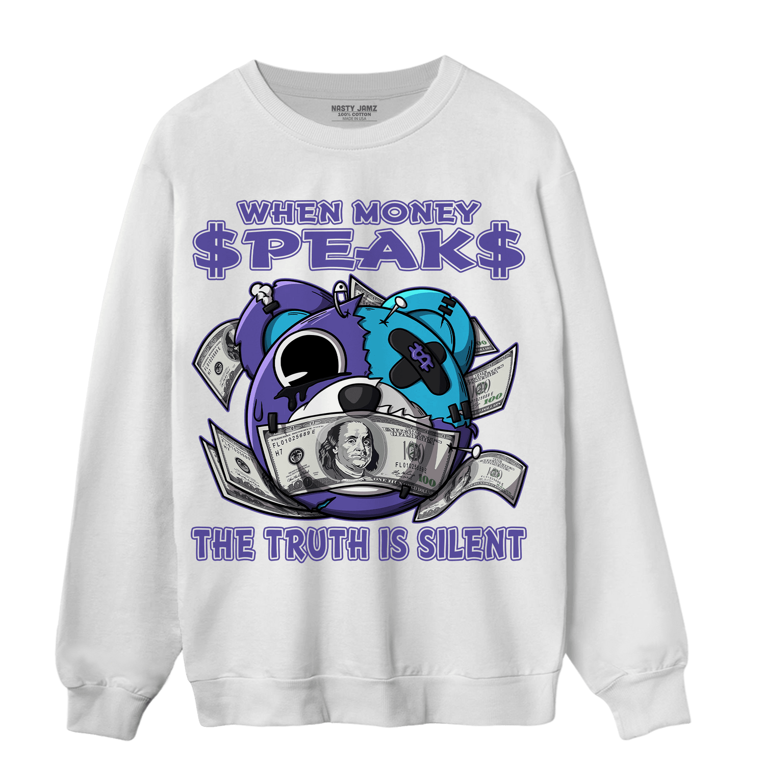 Aqua 6s Sweatshirt Match When Money Speaks Ber - NastyJamz