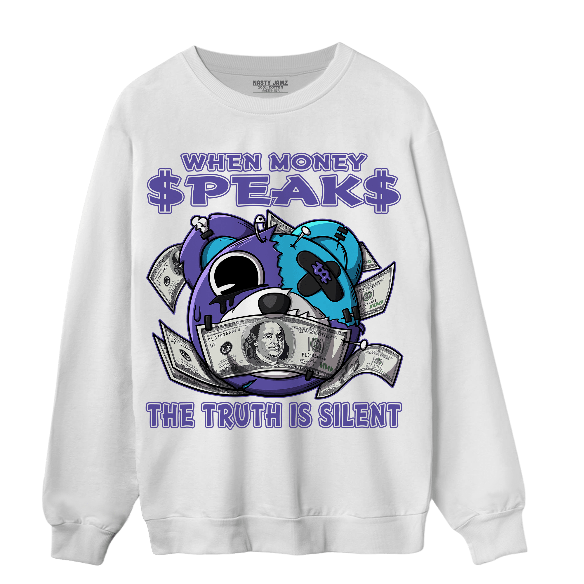 Aqua 6s Sweatshirt Match When Money Speaks Ber - NastyJamz