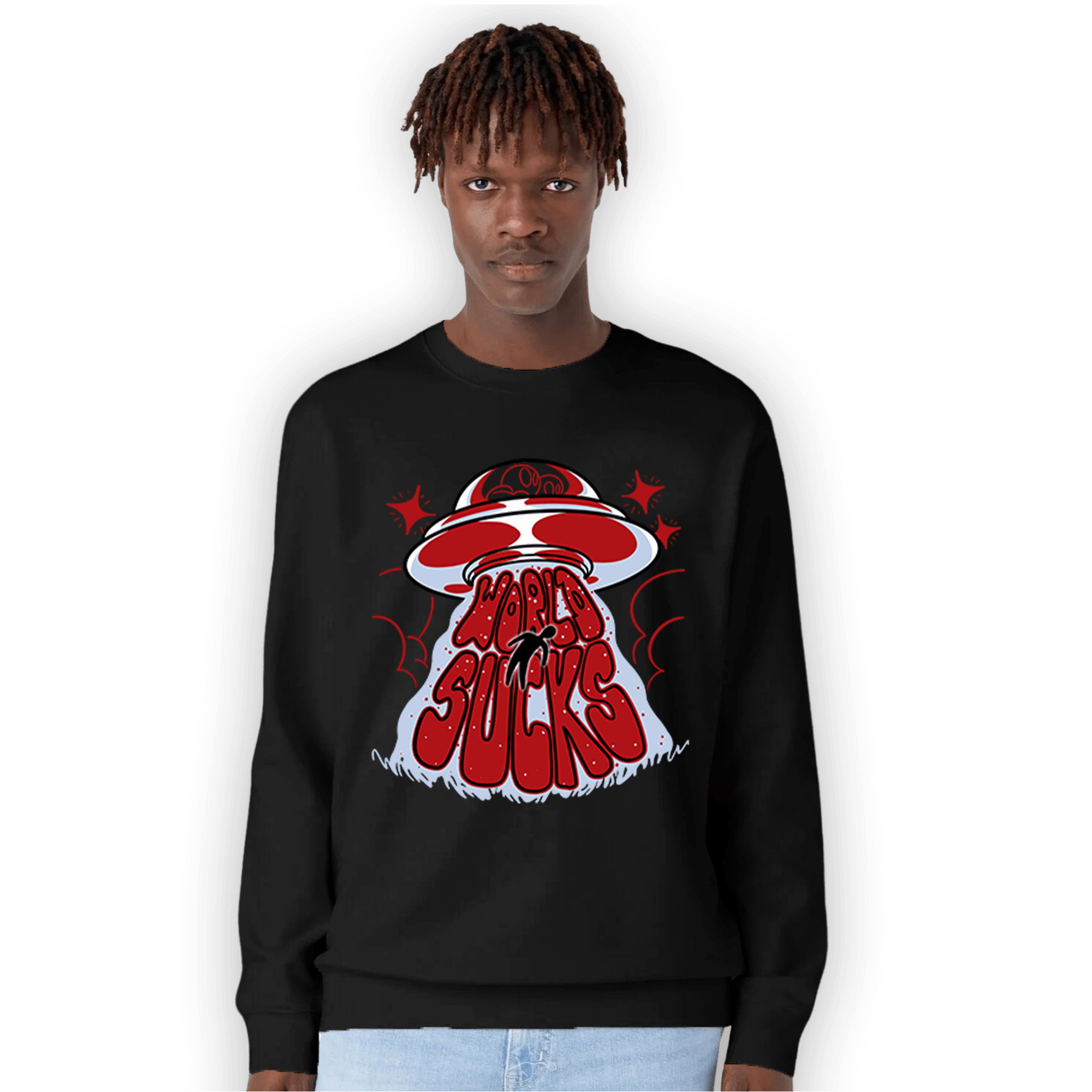 Cherry 11s Sweatshirt Match World Sucks - NastyJamz