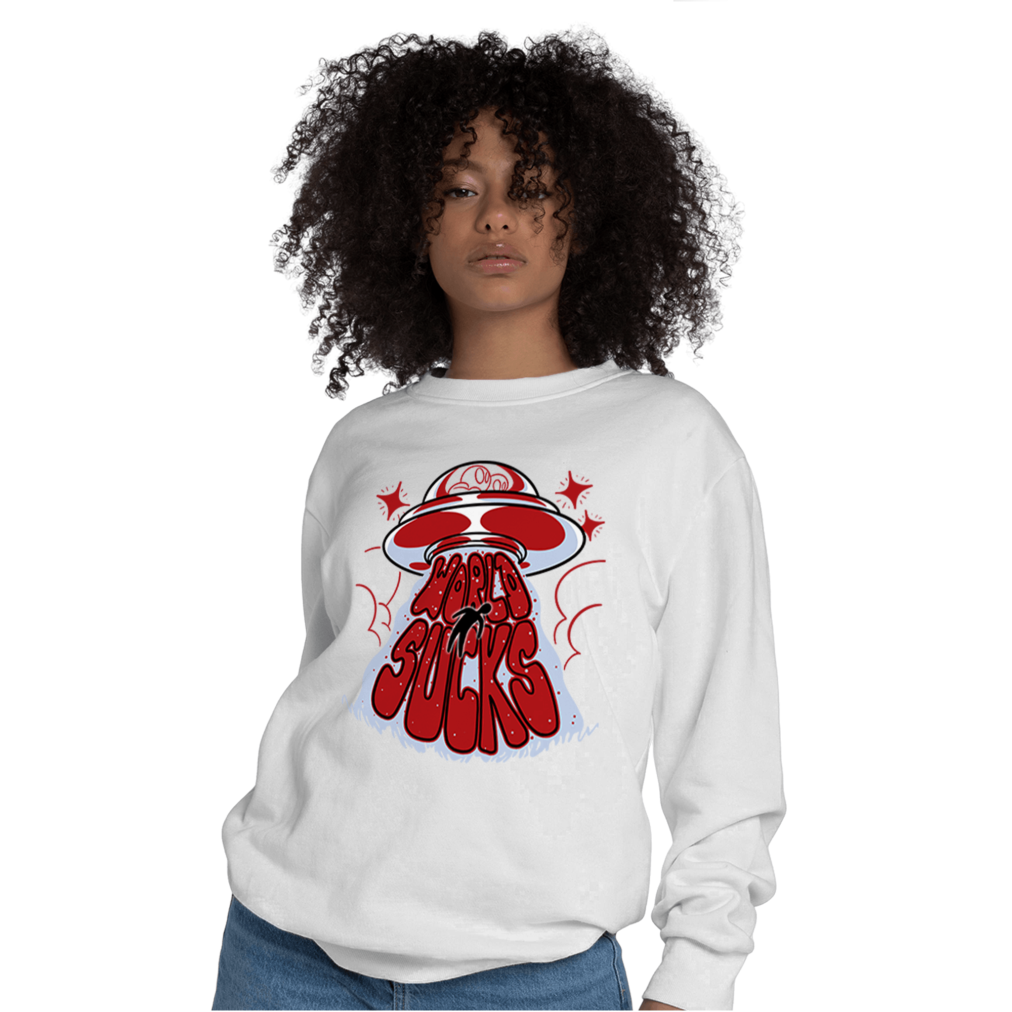 Cherry 11s Sweatshirt Match World Sucks - NastyJamz