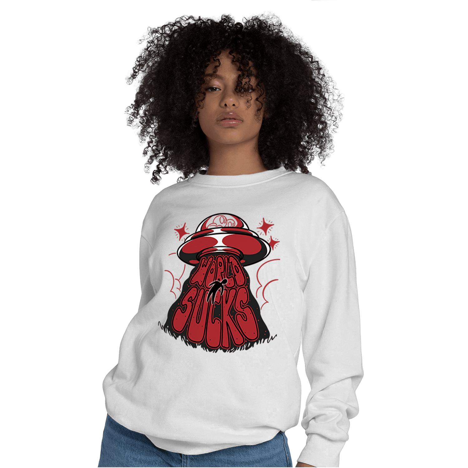Cherry 12s Sweatshirt Match World Sucks - NastyJamz