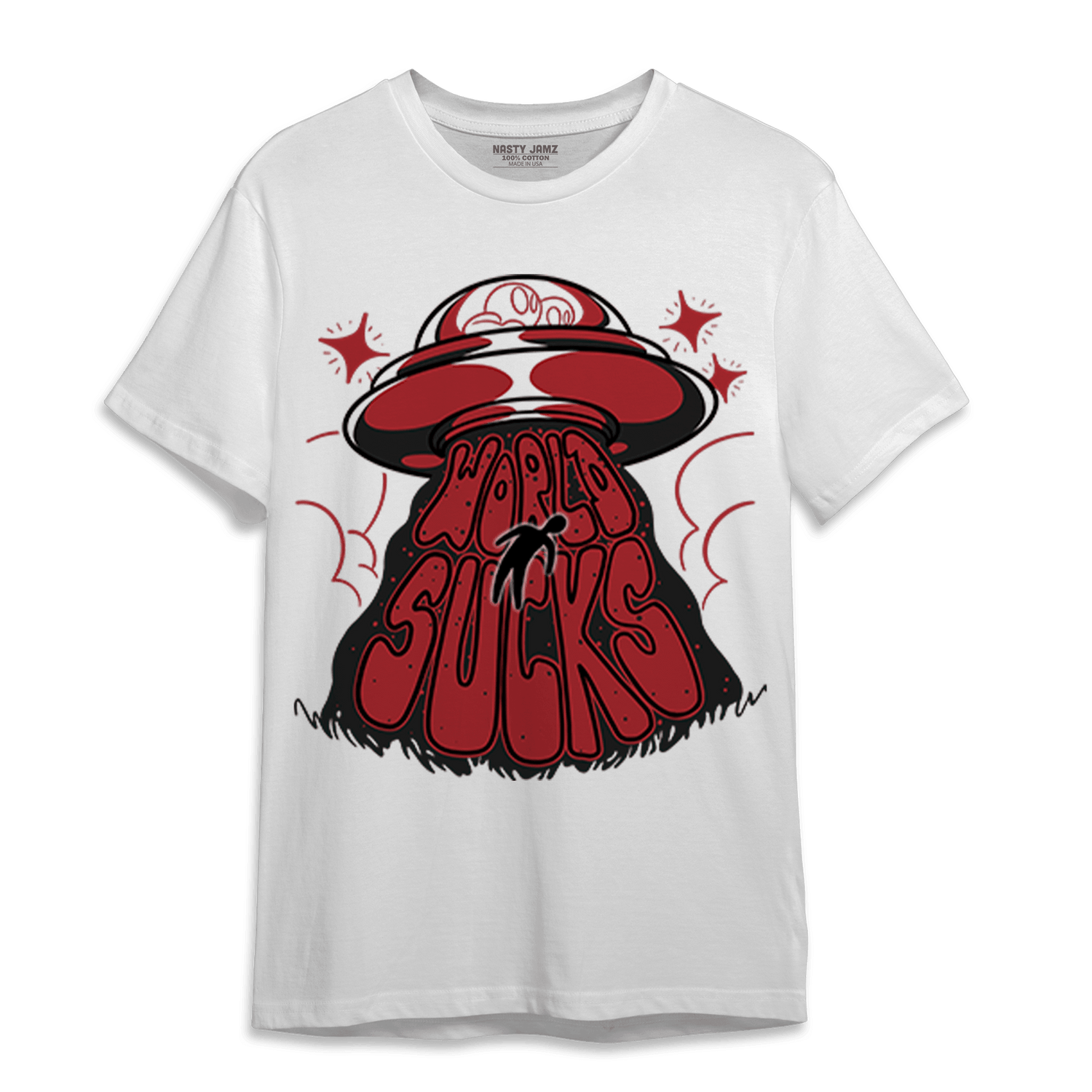 Cherry 12s T Shirt Match World Sucks - NastyJamz