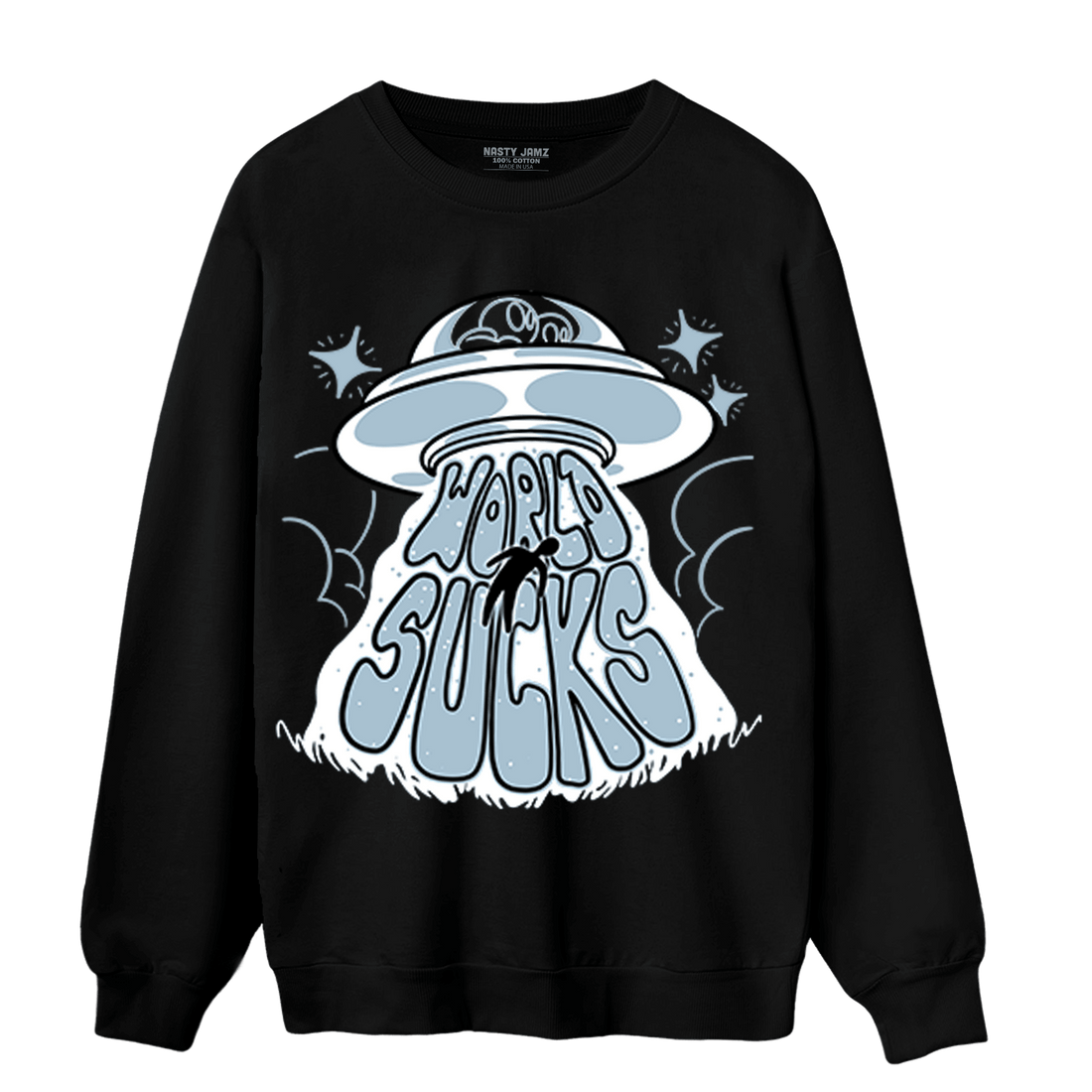 Blue Grey 13s Sweatshirt Match World Sucks - NastyJamz