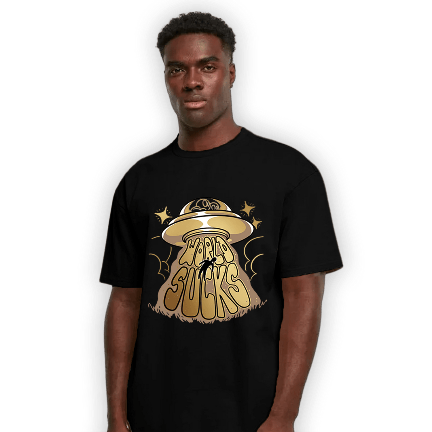High OG Metallic Gold 1s T Shirt Match World Sucks - NastyJamz