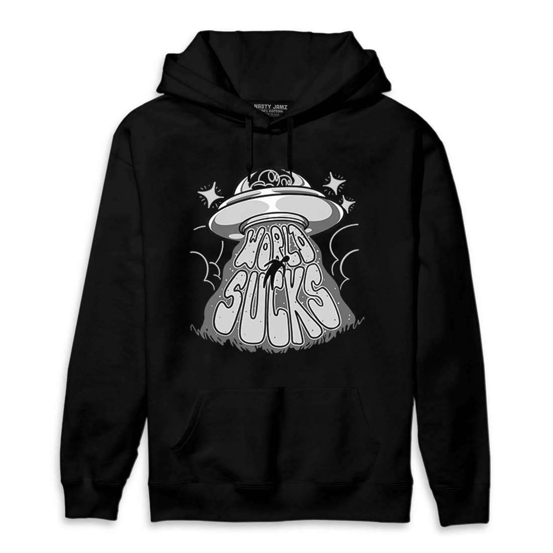 Retro High OG Black White 1s Hoodie Match World Sucks - NastyJamz