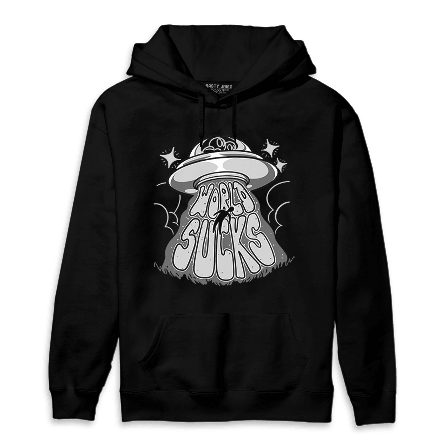Retro High OG Black White 1s Hoodie Match World Sucks - NastyJamz