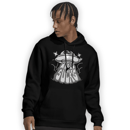 Retro High OG Black White 1s Hoodie Match World Sucks - NastyJamz
