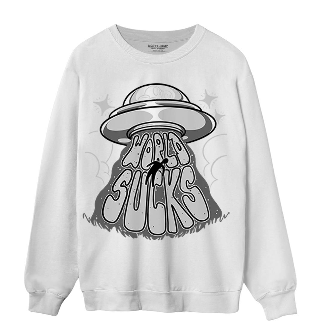 Retro High OG Black White 1s Sweatshirt Match World Sucks - NastyJamz