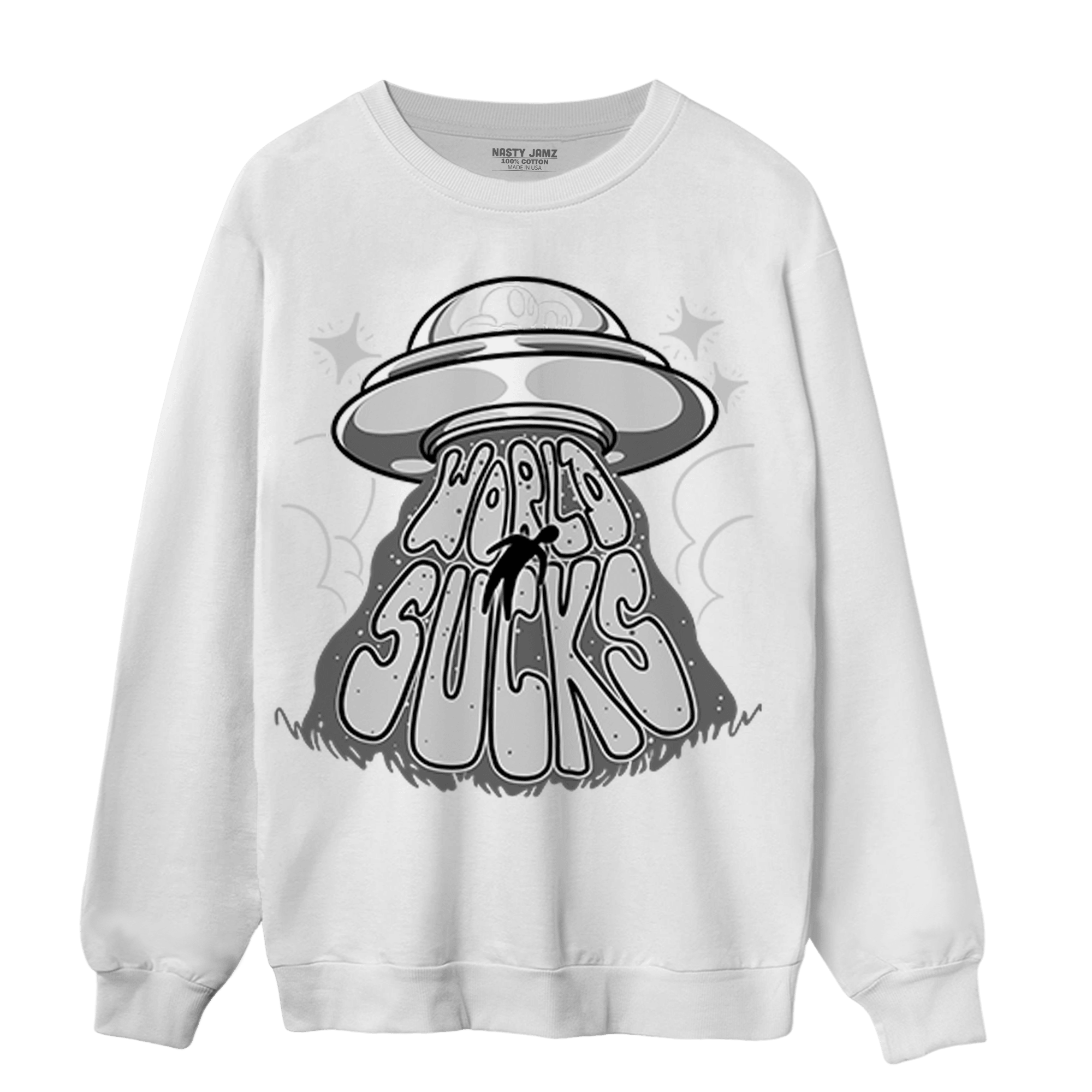 Retro High OG Black White 1s Sweatshirt Match World Sucks - NastyJamz