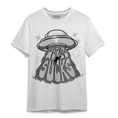 Retro High OG Black White 1s T Shirt Match World Sucks - NastyJamz