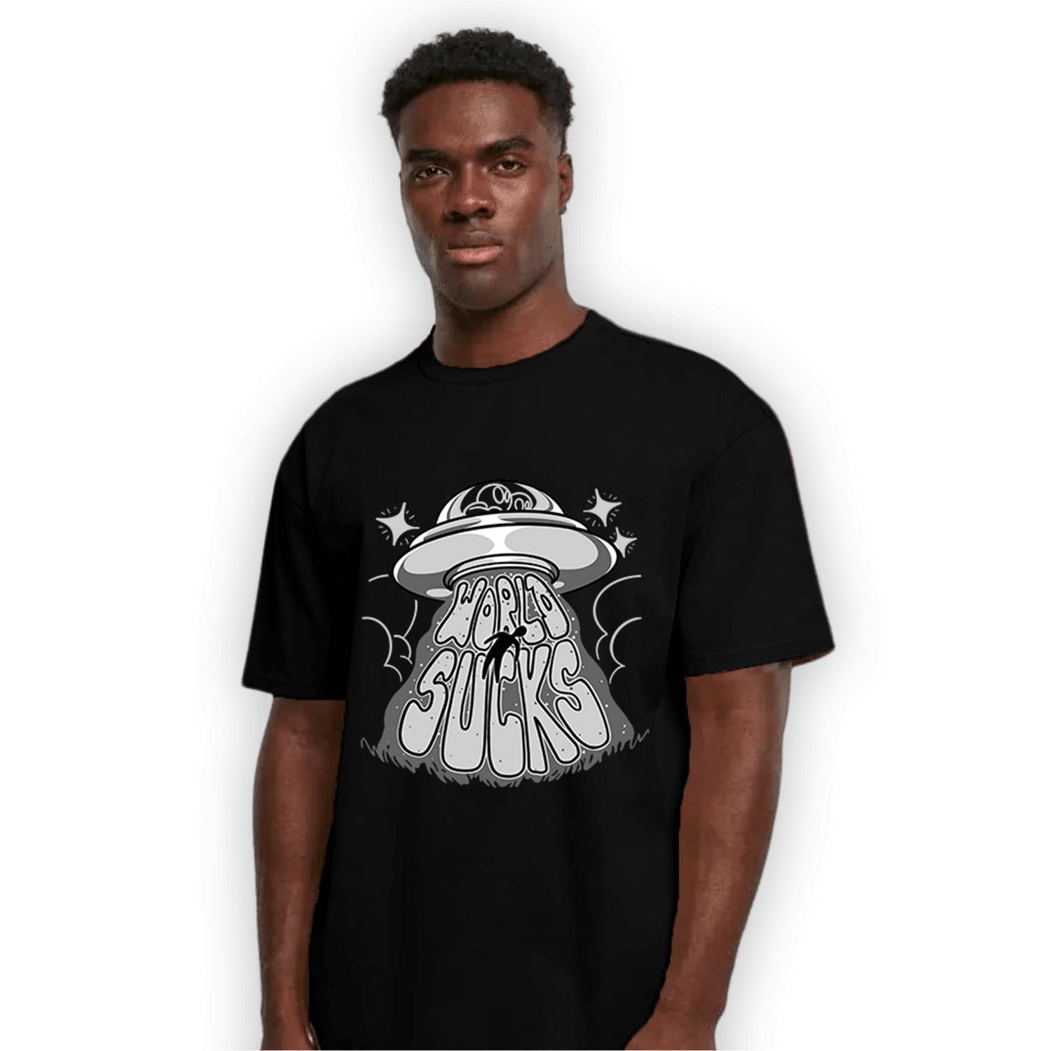 Retro High OG Black White 1s T Shirt Match World Sucks - NastyJamz