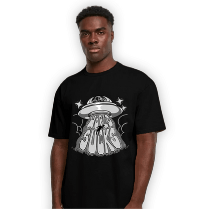 Retro High OG Black White 1s T Shirt Match World Sucks - NastyJamz