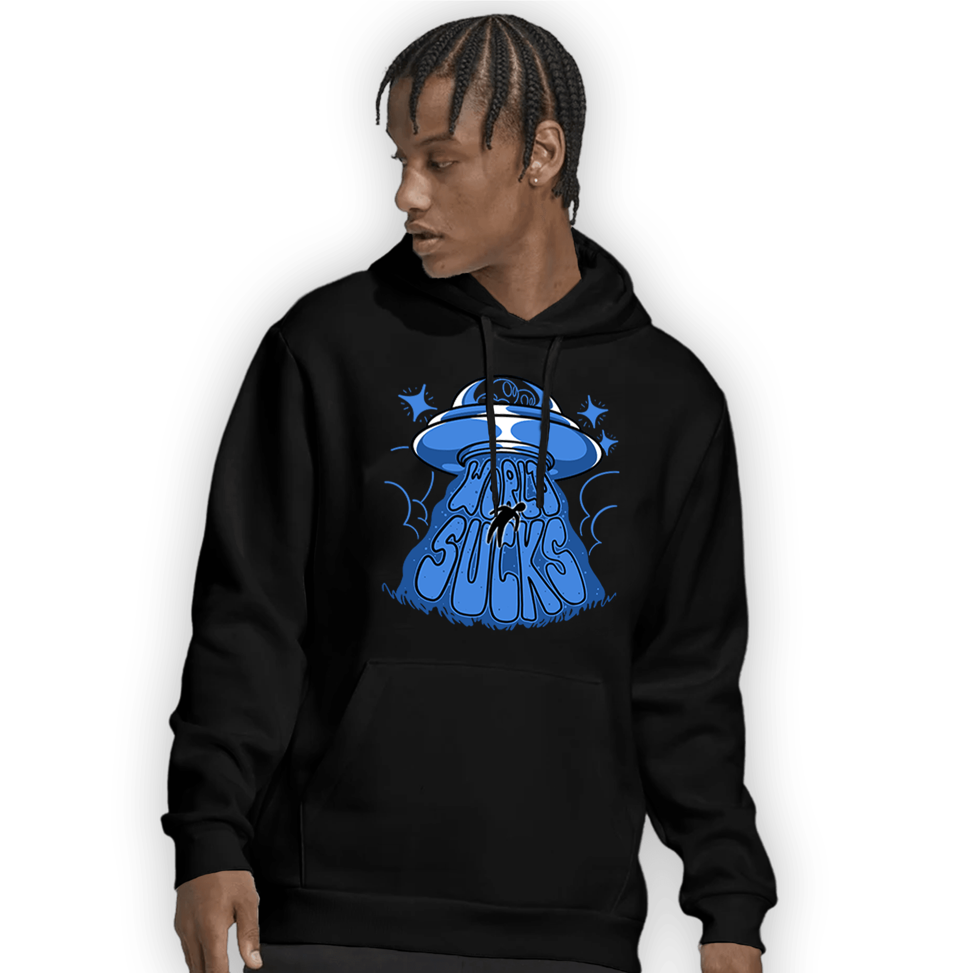 University Blue Toe 1s Hoodie Match World Sucks - NastyJamz