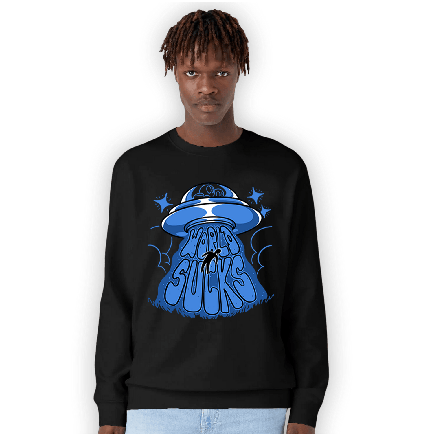 University Blue Toe 1s Sweatshirt Match World Sucks - NastyJamz