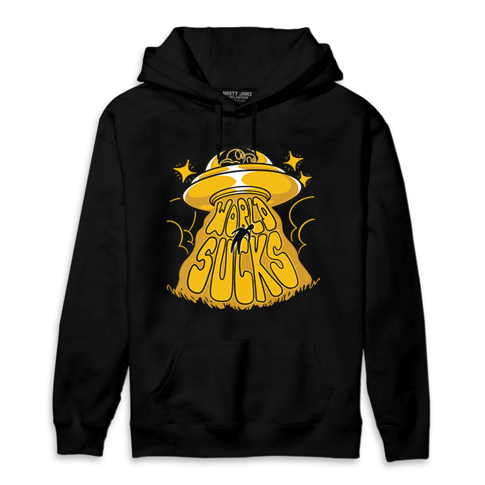Yellow Ochre 1s Hoodie Match World Sucks - NastyJamz