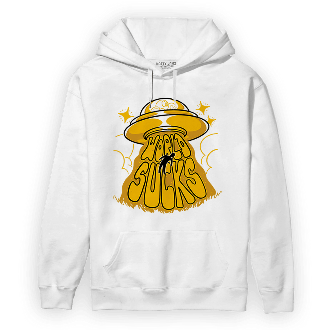Yellow Ochre 1s Hoodie Match World Sucks - NastyJamz