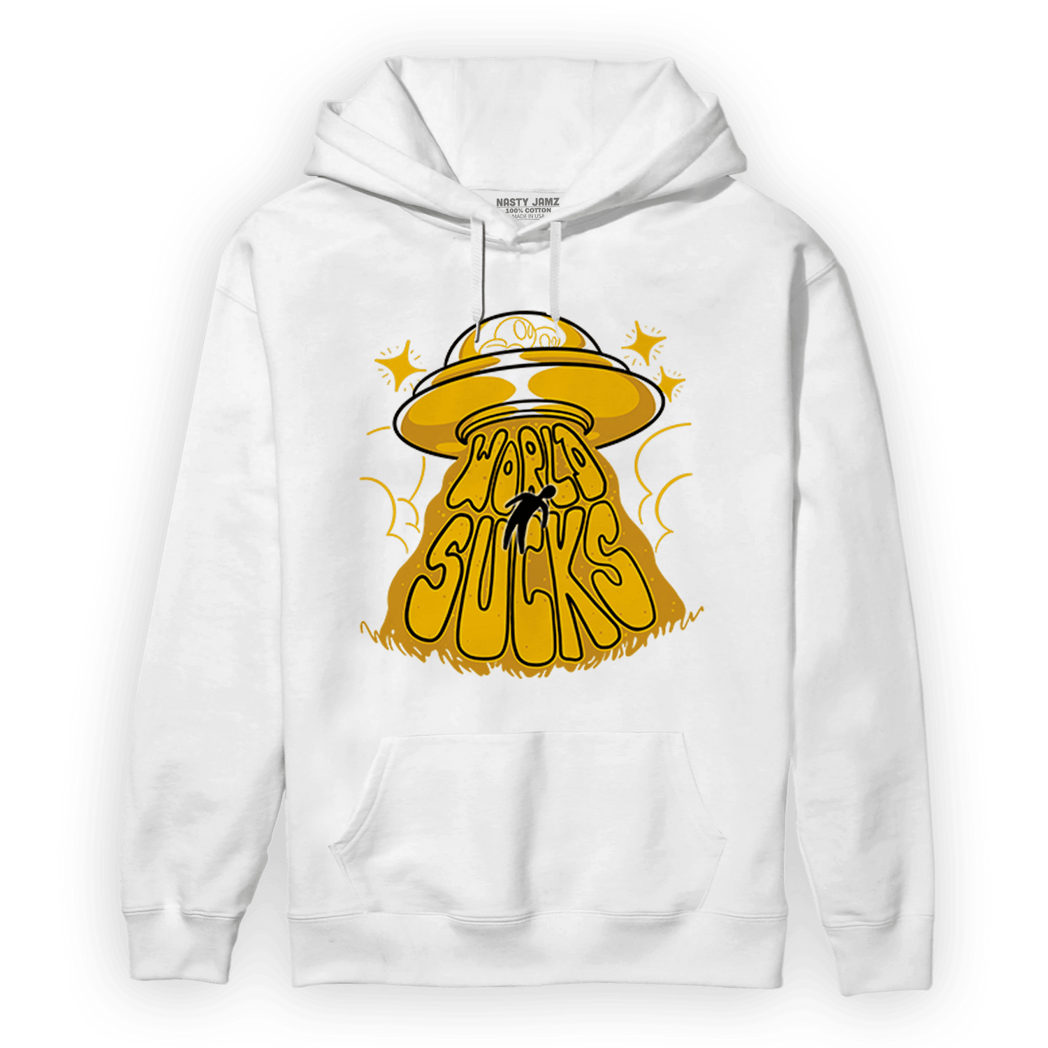 Yellow Ochre 1s Hoodie Match World Sucks - NastyJamz