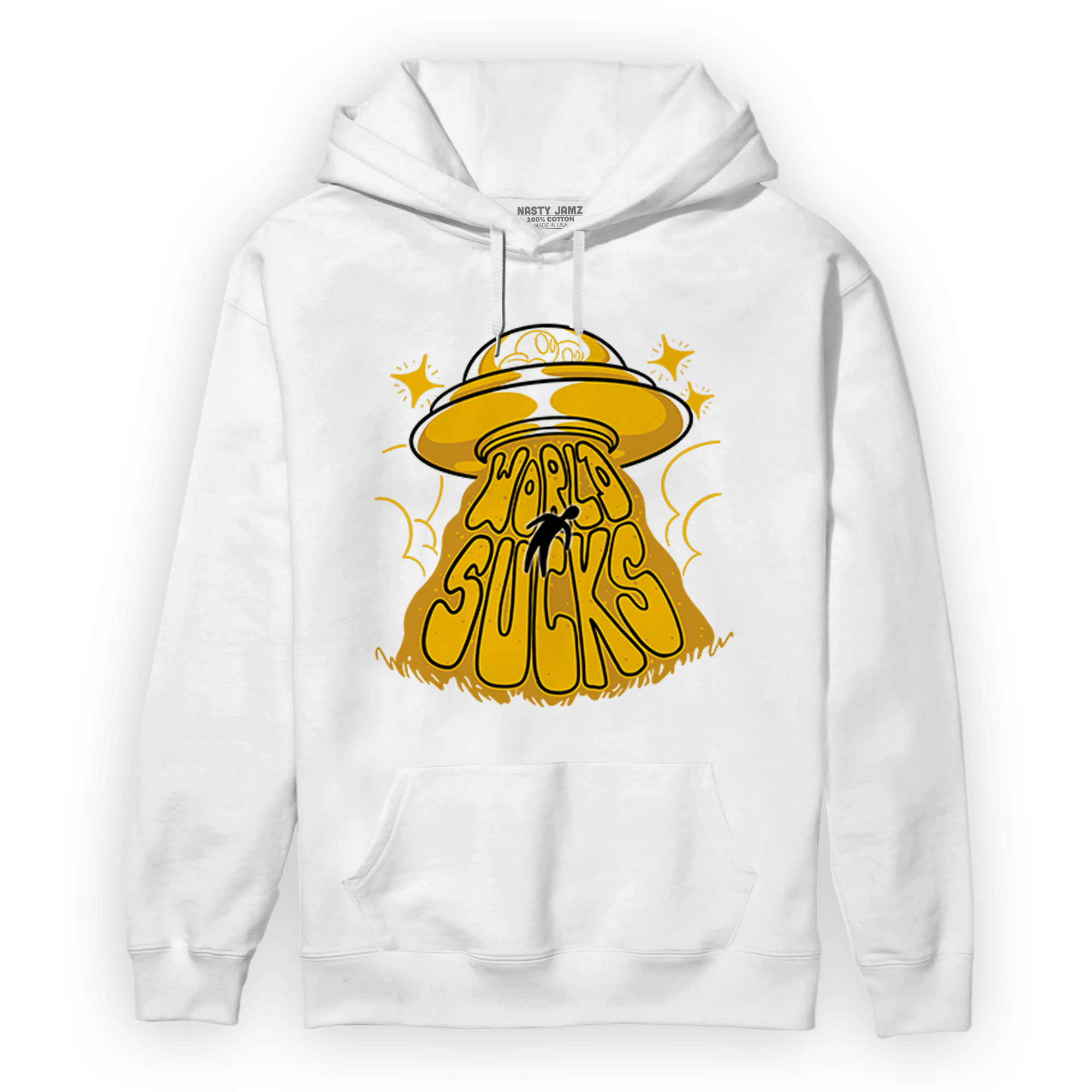 Yellow Ochre 1s Hoodie Match World Sucks - NastyJamz