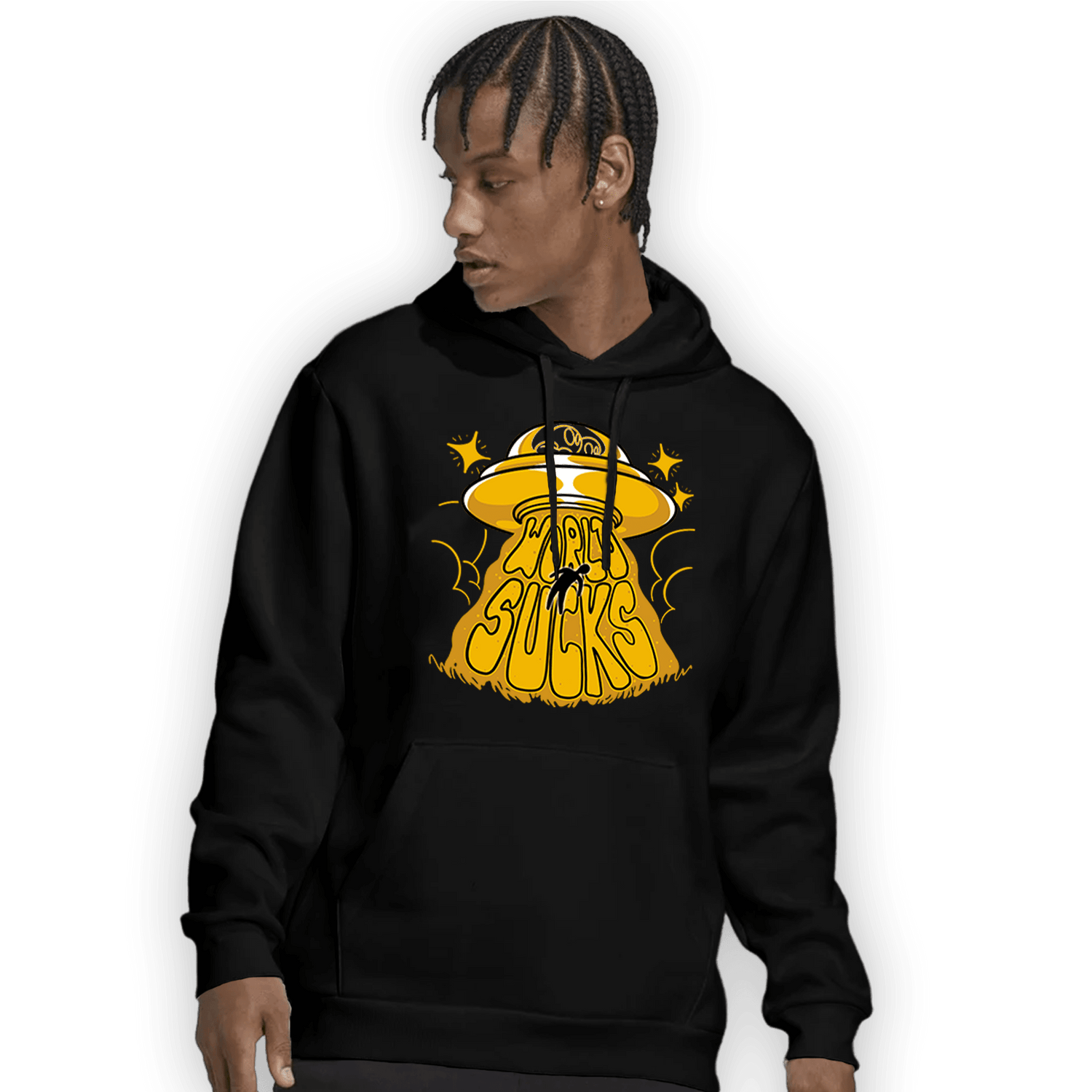 Yellow Ochre 1s Hoodie Match World Sucks - NastyJamz