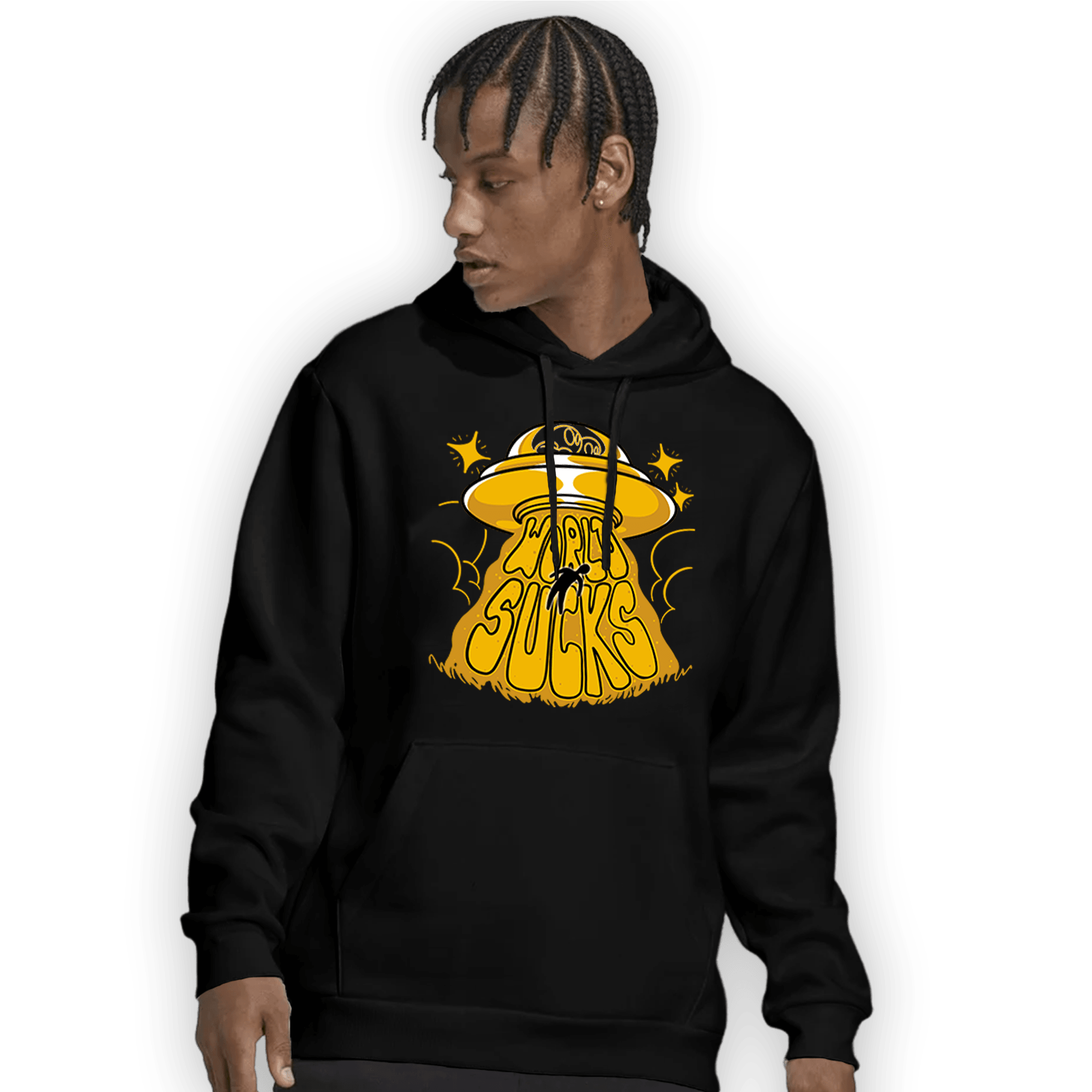 Yellow Ochre 1s Hoodie Match World Sucks - NastyJamz