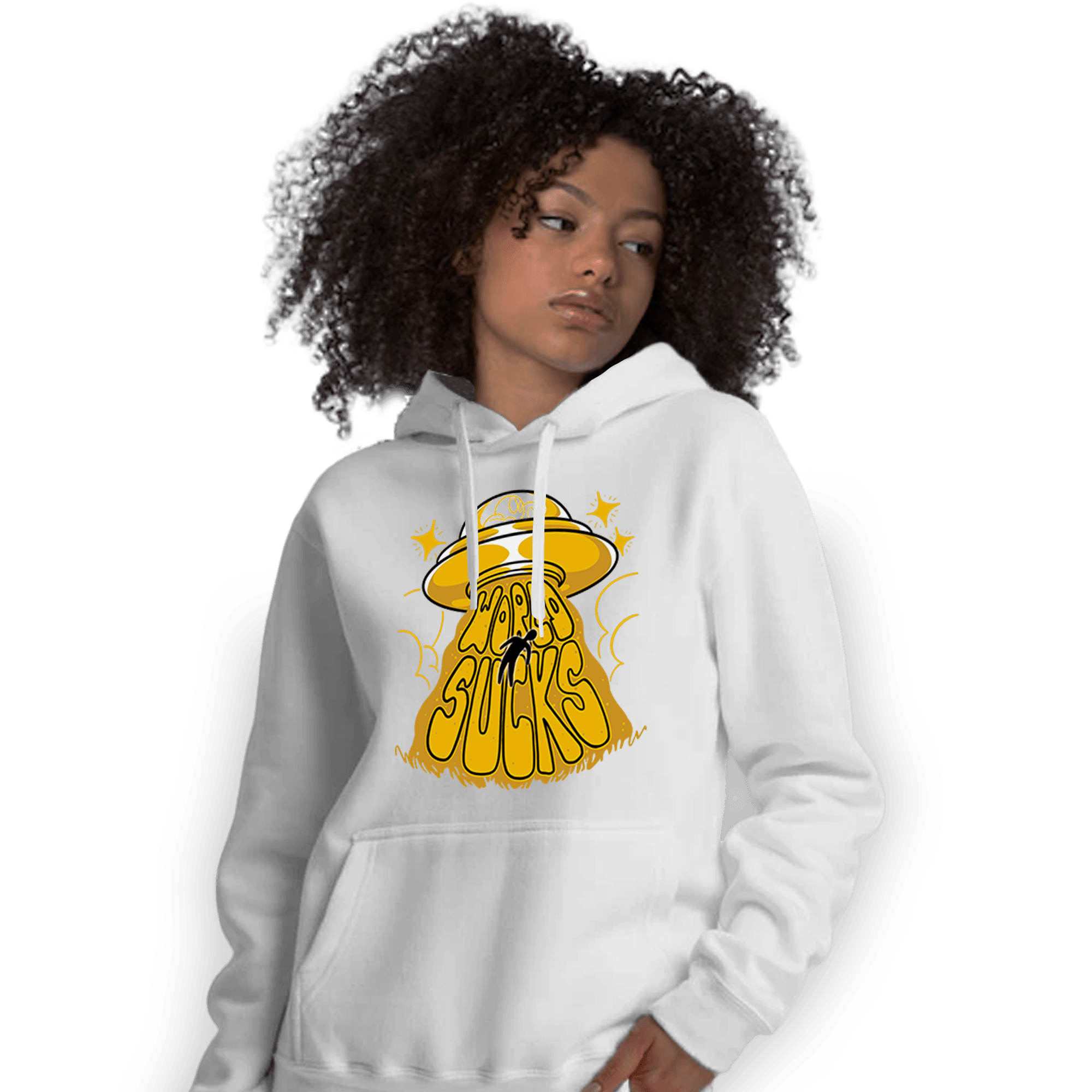 Yellow Ochre 1s Hoodie Match World Sucks - NastyJamz