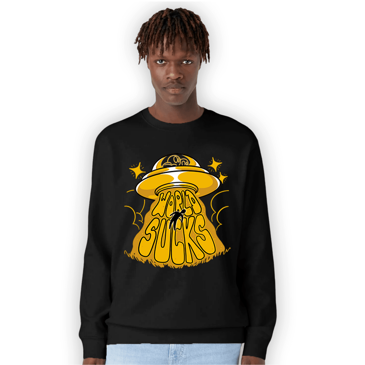 Yellow Ochre 1s Sweatshirt Match World Sucks - NastyJamz