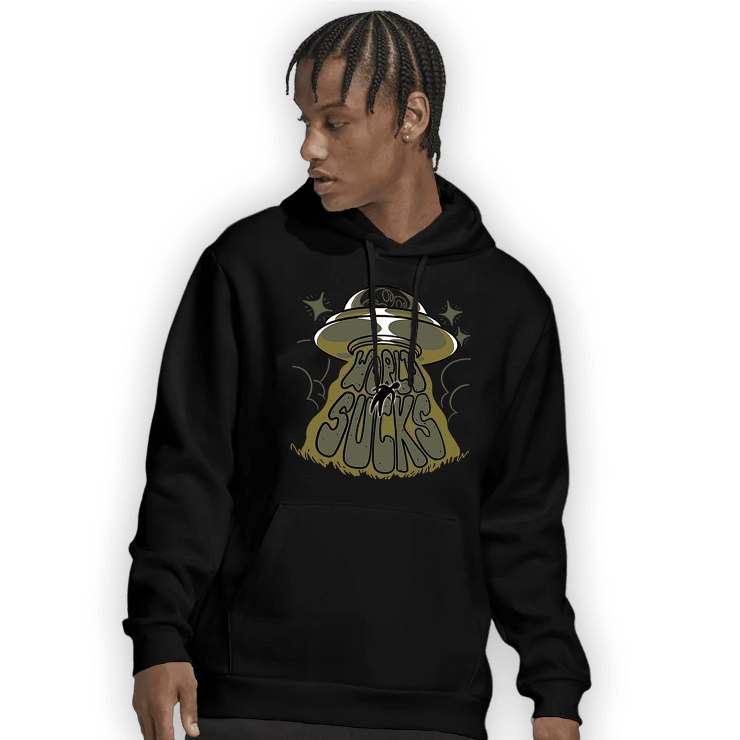 SE Craft Medium Olive 4s Hoodie Match World Sucks - NastyJamz