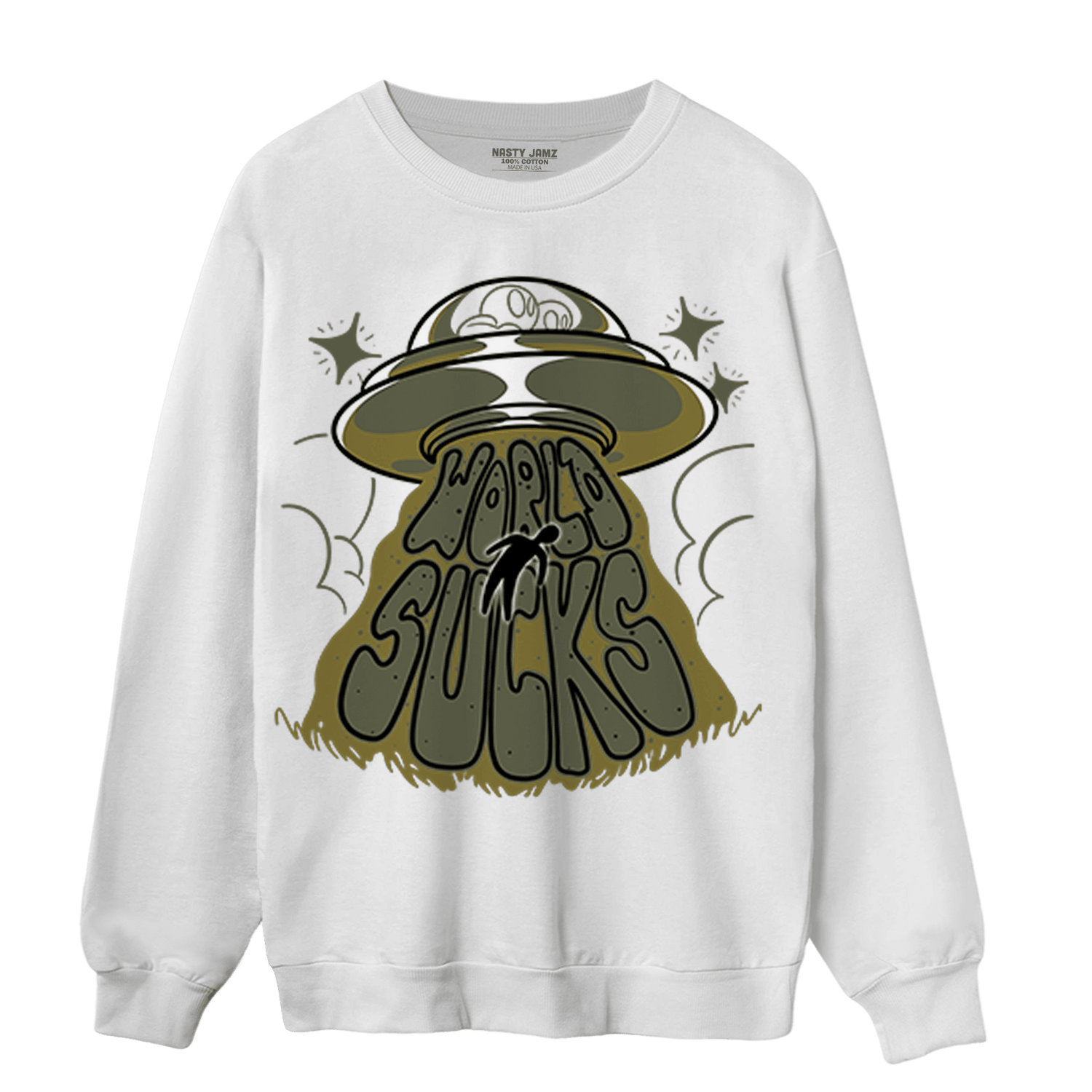 SE Craft Medium Olive 4s Sweatshirt Match World Sucks - NastyJamz