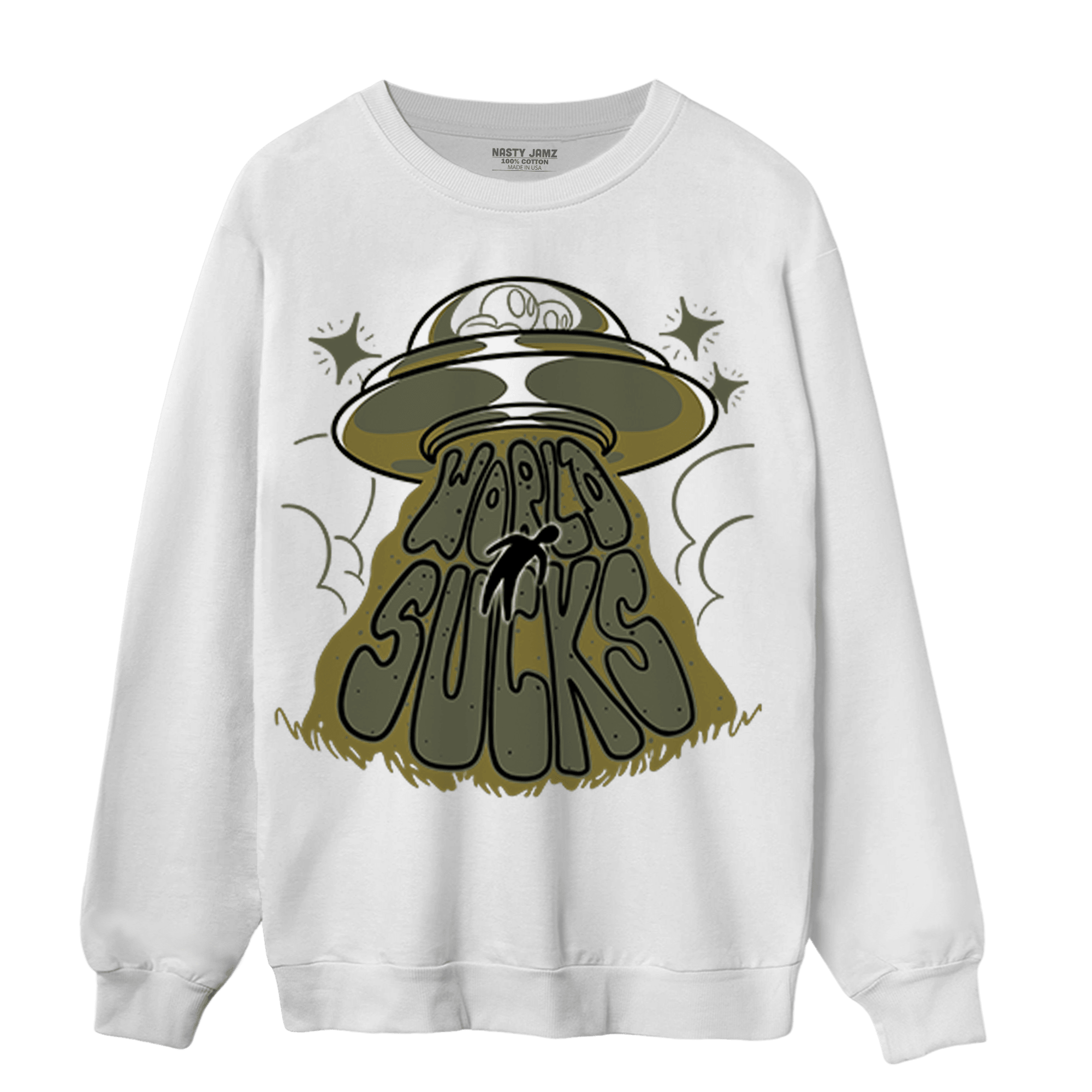 SE Craft Medium Olive 4s Sweatshirt Match World Sucks - NastyJamz