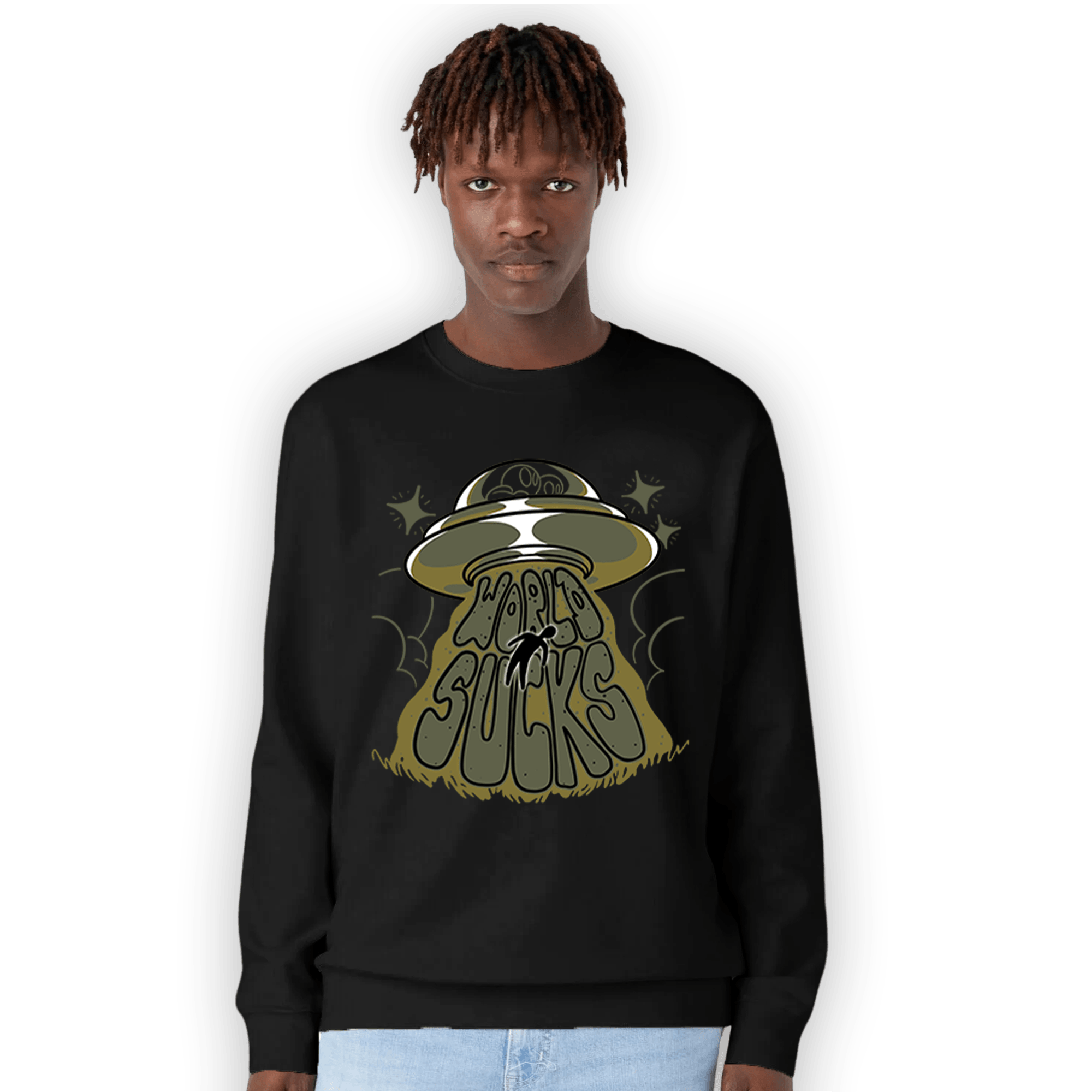 SE Craft Medium Olive 4s Sweatshirt Match World Sucks - NastyJamz