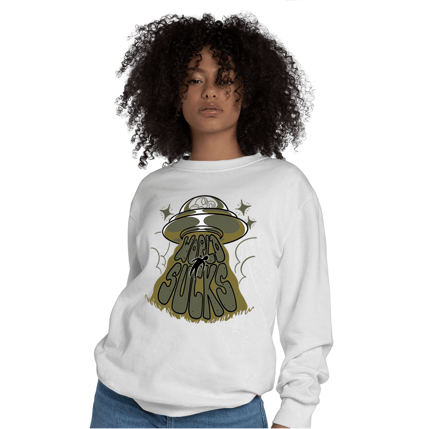 SE Craft Medium Olive 4s Sweatshirt Match World Sucks - NastyJamz