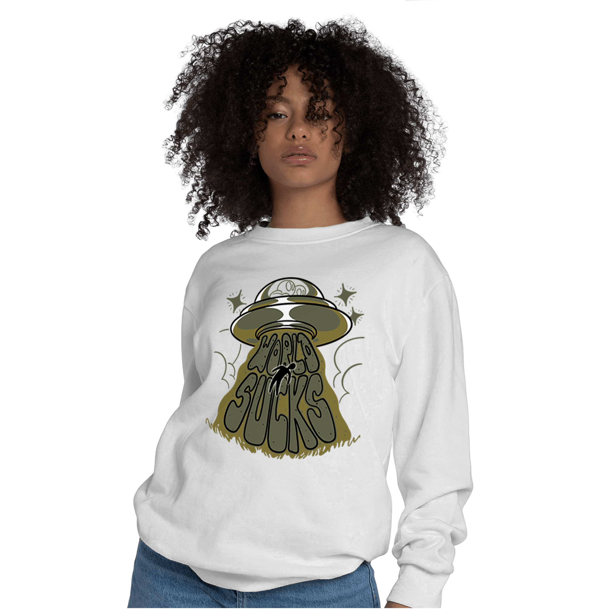 SE Craft Medium Olive 4s Sweatshirt Match World Sucks - NastyJamz