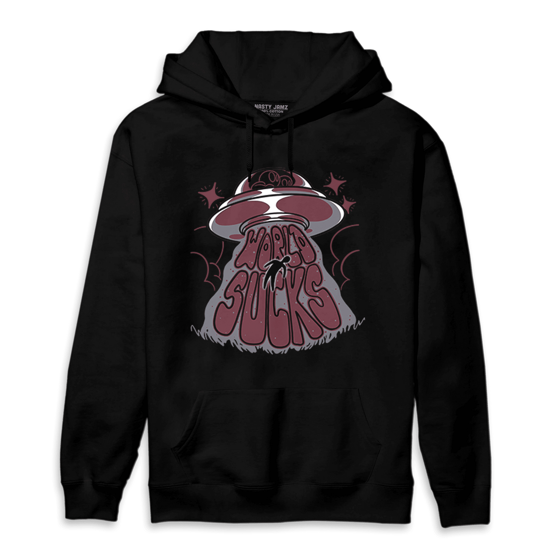 Burgundy 5s Hoodie Match World Sucks - NastyJamz