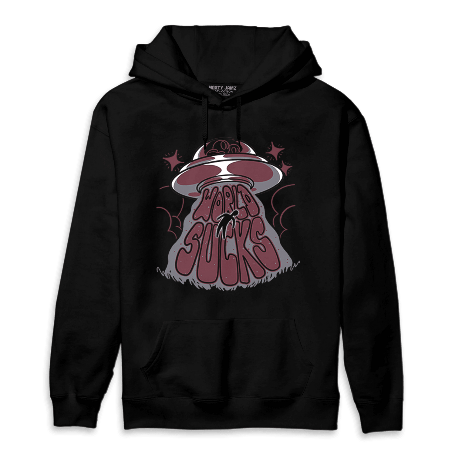 Burgundy 5s Hoodie Match World Sucks - NastyJamz