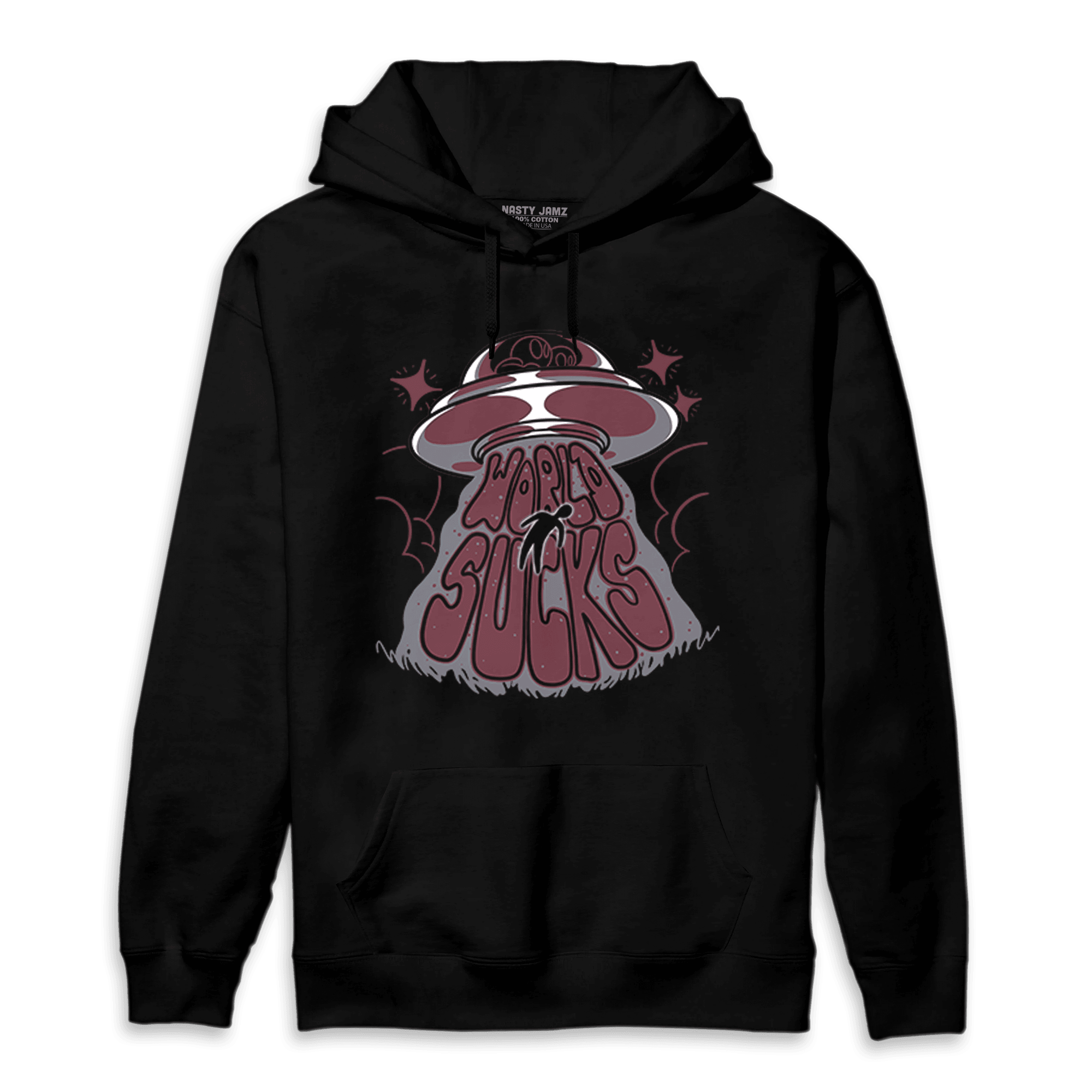 Burgundy 5s Hoodie Match World Sucks - NastyJamz