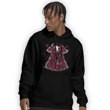 Burgundy 5s Hoodie Match World Sucks - NastyJamz