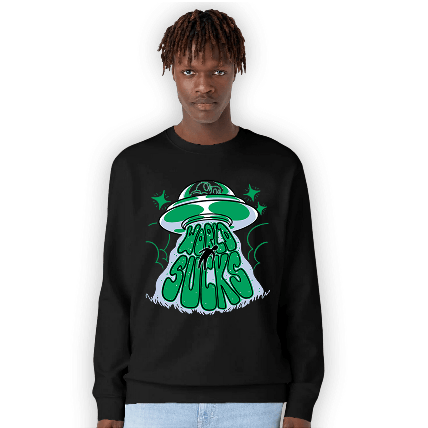 Lucky Green 5s Sweatshirt Match World Sucks - NastyJamz