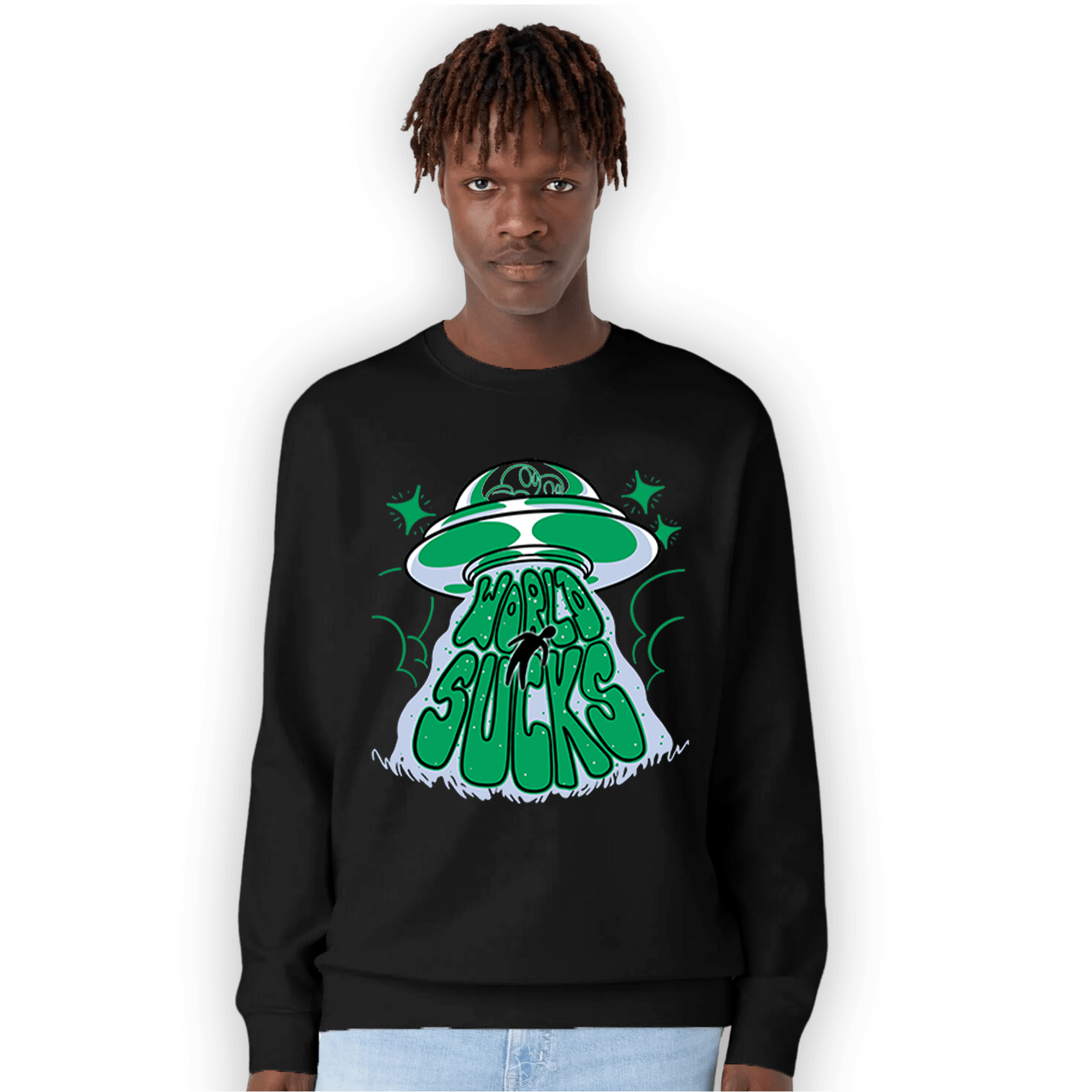Lucky Green 5s Sweatshirt Match World Sucks - NastyJamz