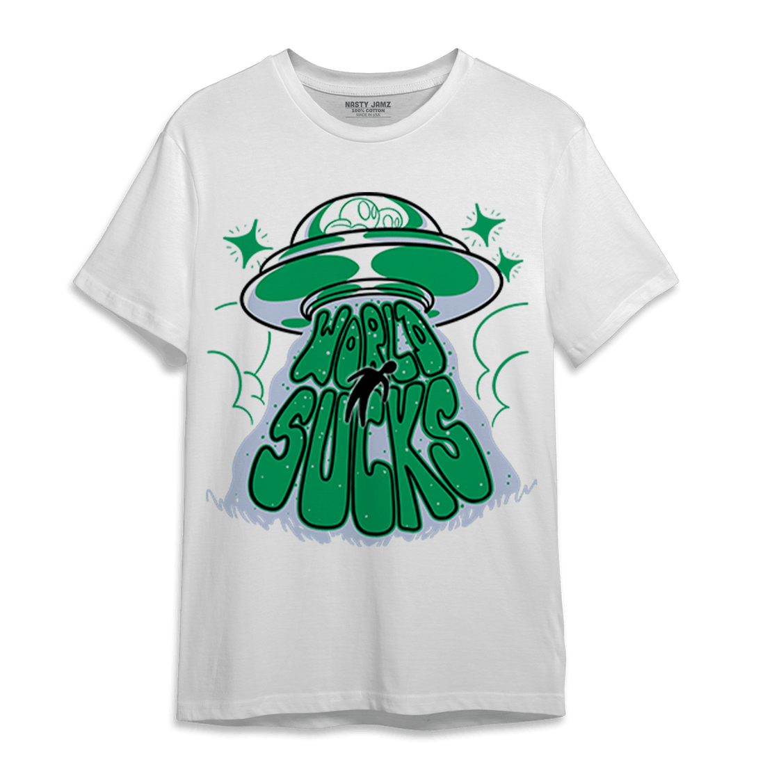 Lucky Green 5s T Shirt Match World Sucks - NastyJamz