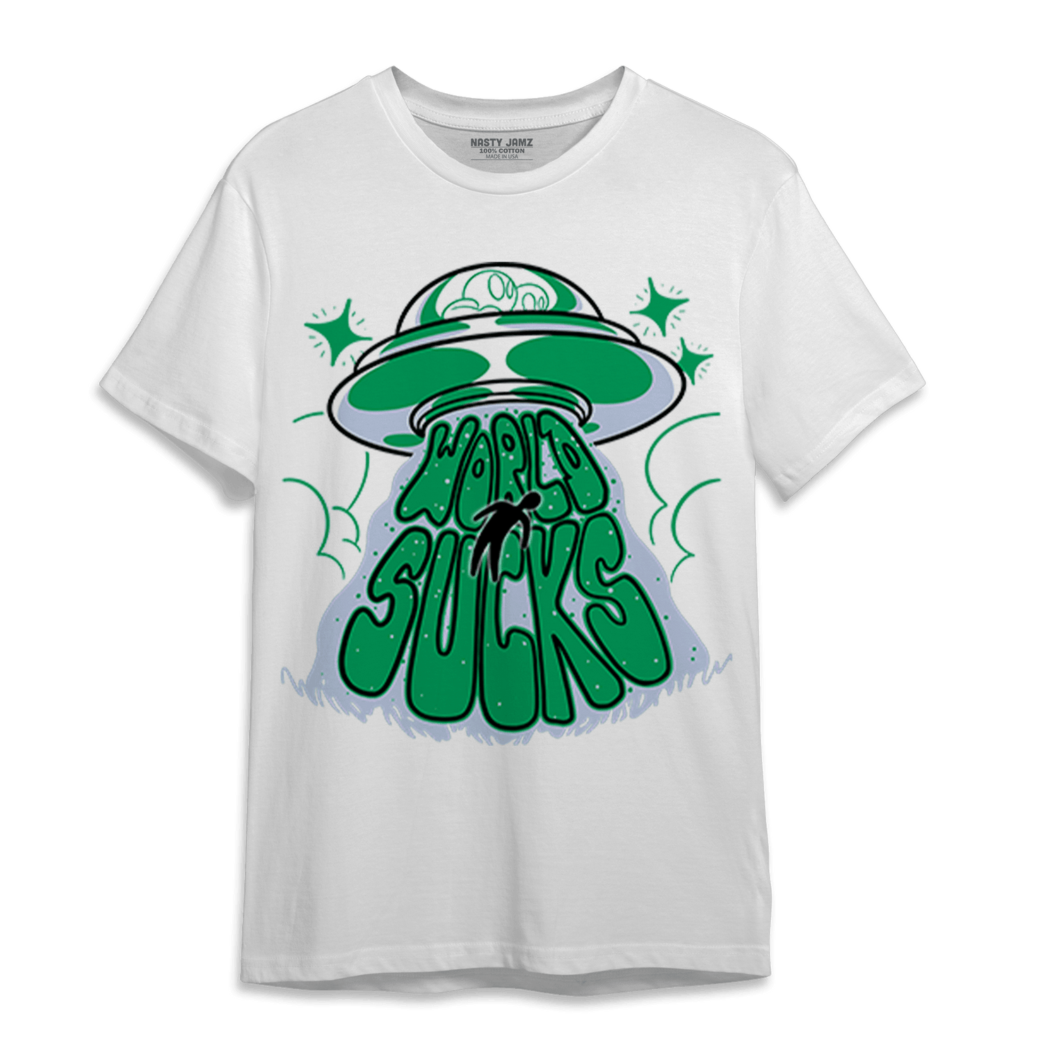 Lucky Green 5s T Shirt Match World Sucks - NastyJamz