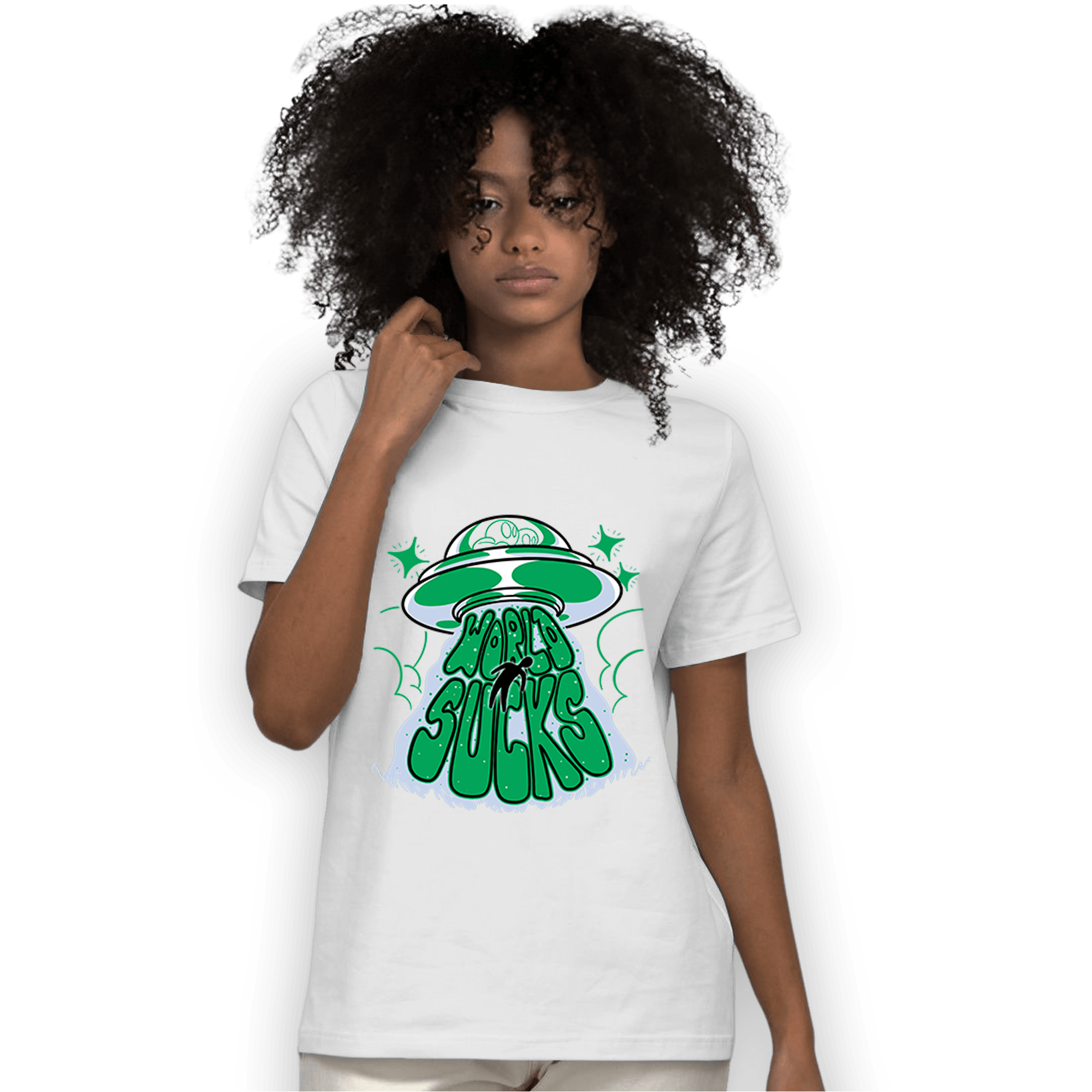 Lucky Green 5s T Shirt Match World Sucks - NastyJamz