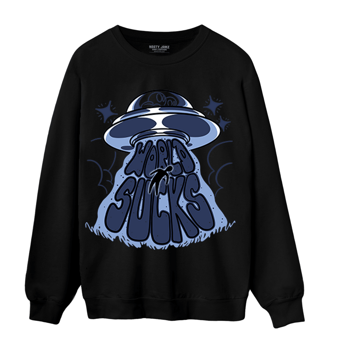 Midnight Navy 5s Sweatshirt Match World Sucks - NastyJamz