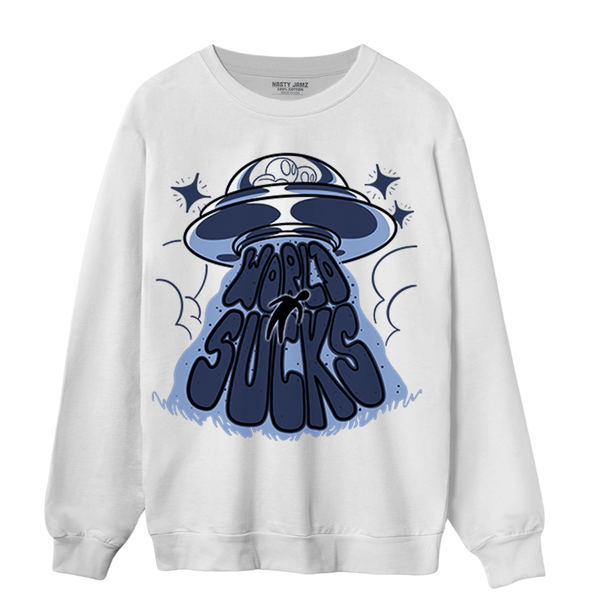 Midnight Navy 5s Sweatshirt Match World Sucks - NastyJamz