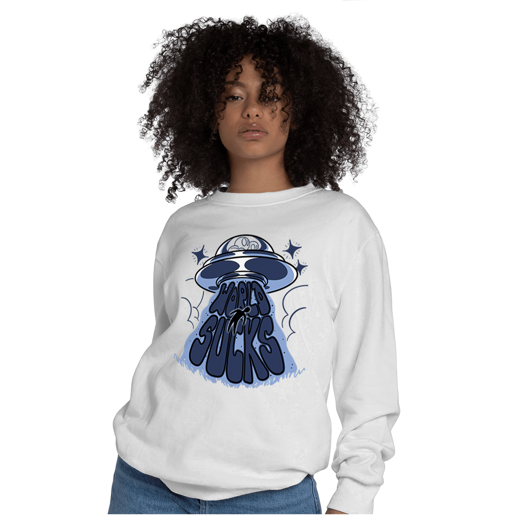 Midnight Navy 5s Sweatshirt Match World Sucks - NastyJamz