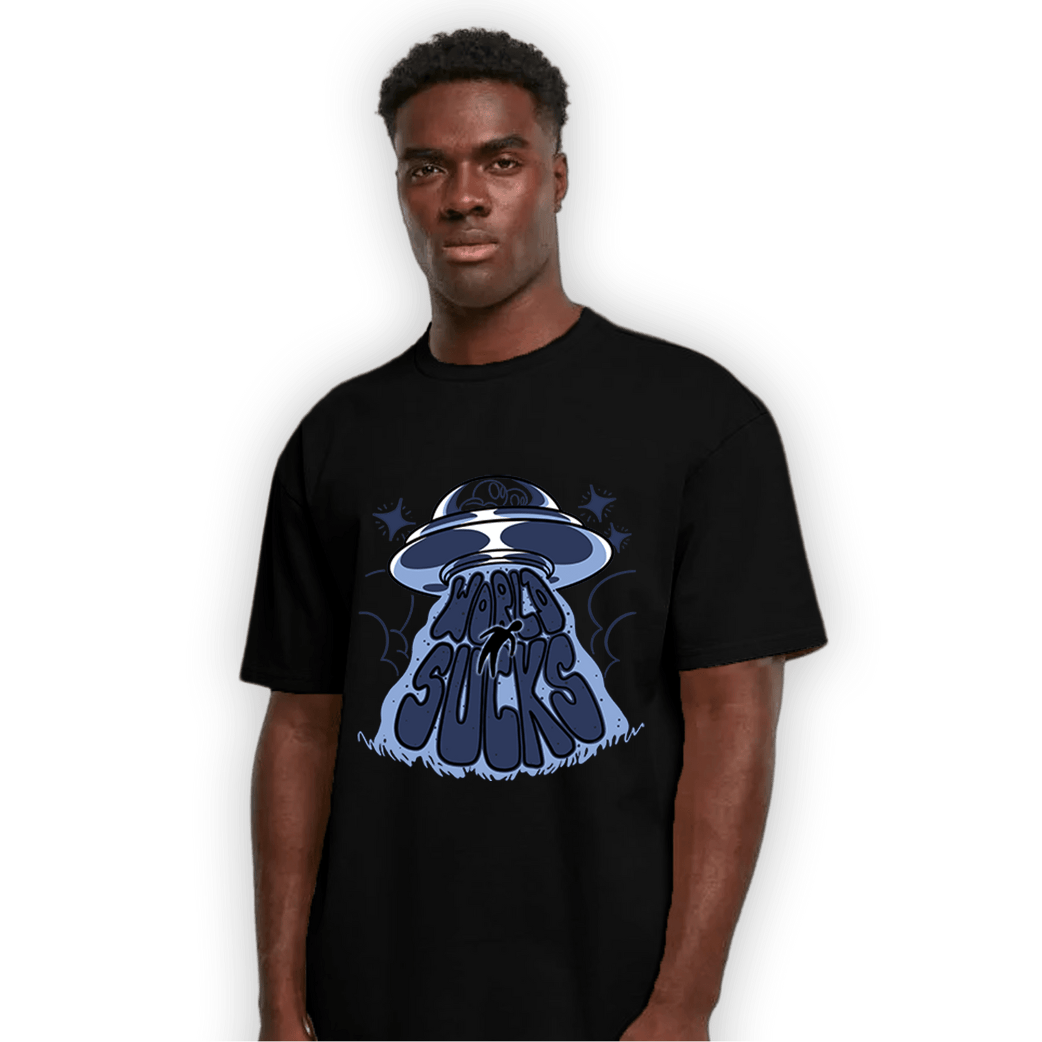 Midnight Navy 5s T Shirt Match World Sucks - NastyJamz