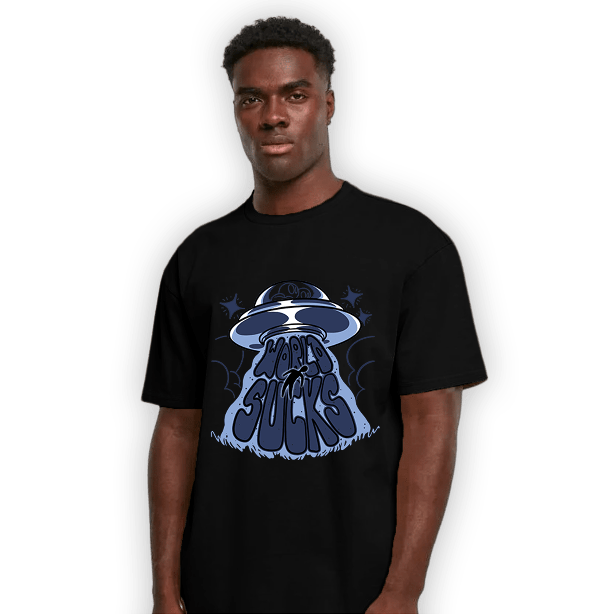 Midnight Navy 5s T Shirt Match World Sucks - NastyJamz
