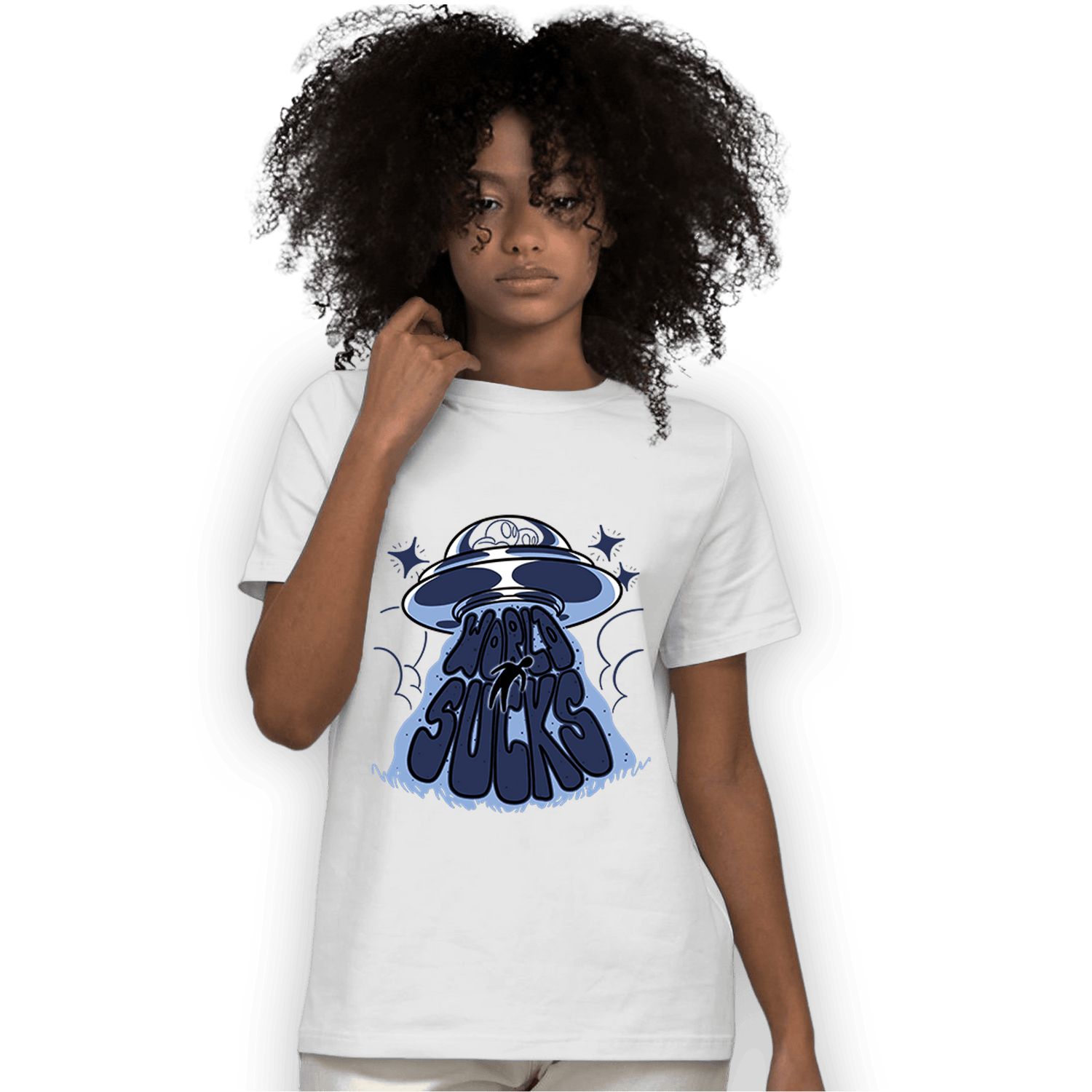 Midnight Navy 5s T Shirt Match World Sucks - NastyJamz