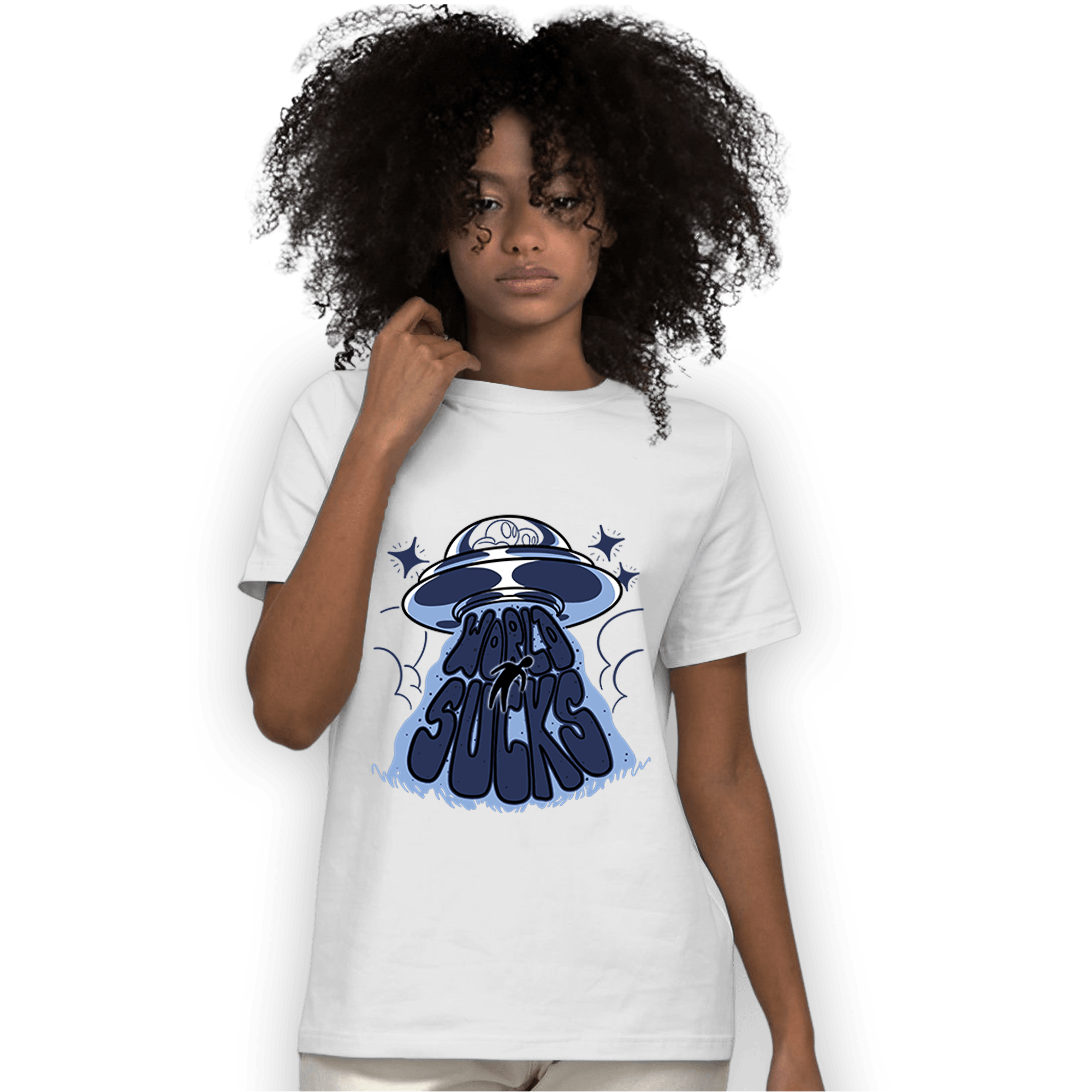 Midnight Navy 5s T Shirt Match World Sucks - NastyJamz