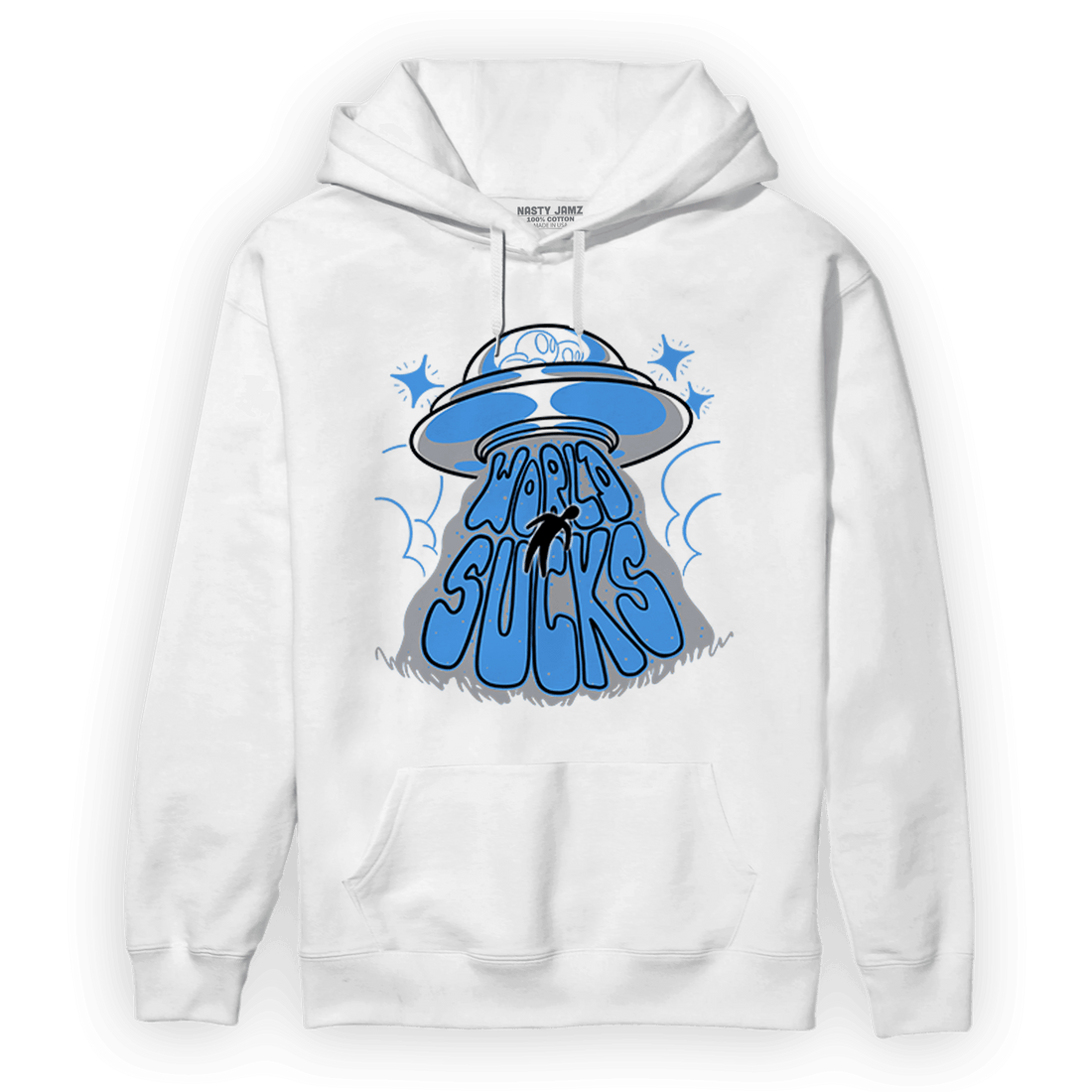 University Blue 5s Hoodie Match World Sucks - NastyJamz